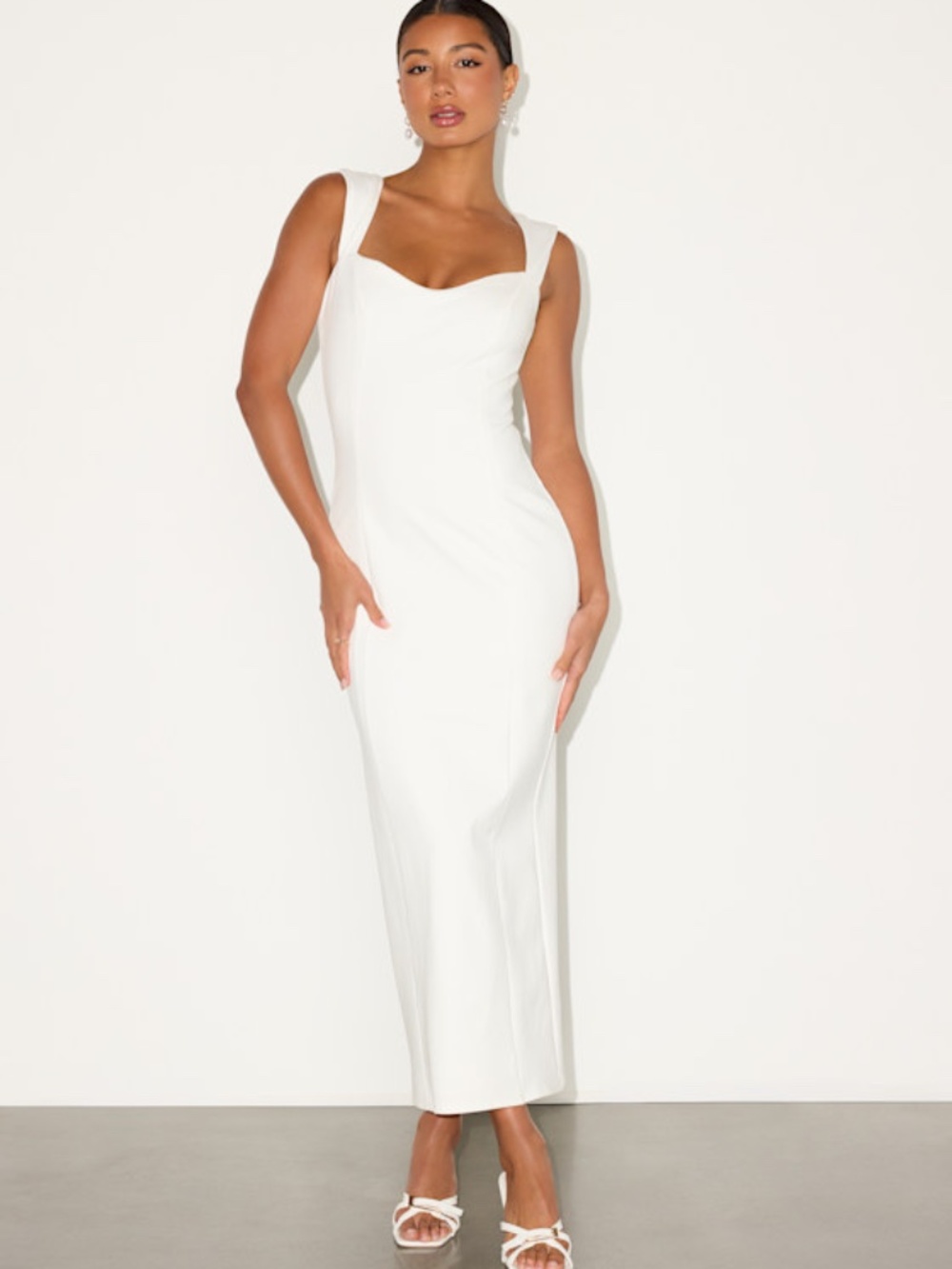 Lulus Samai White Cap Sleeve Bodycon Midi Dress - Size XS